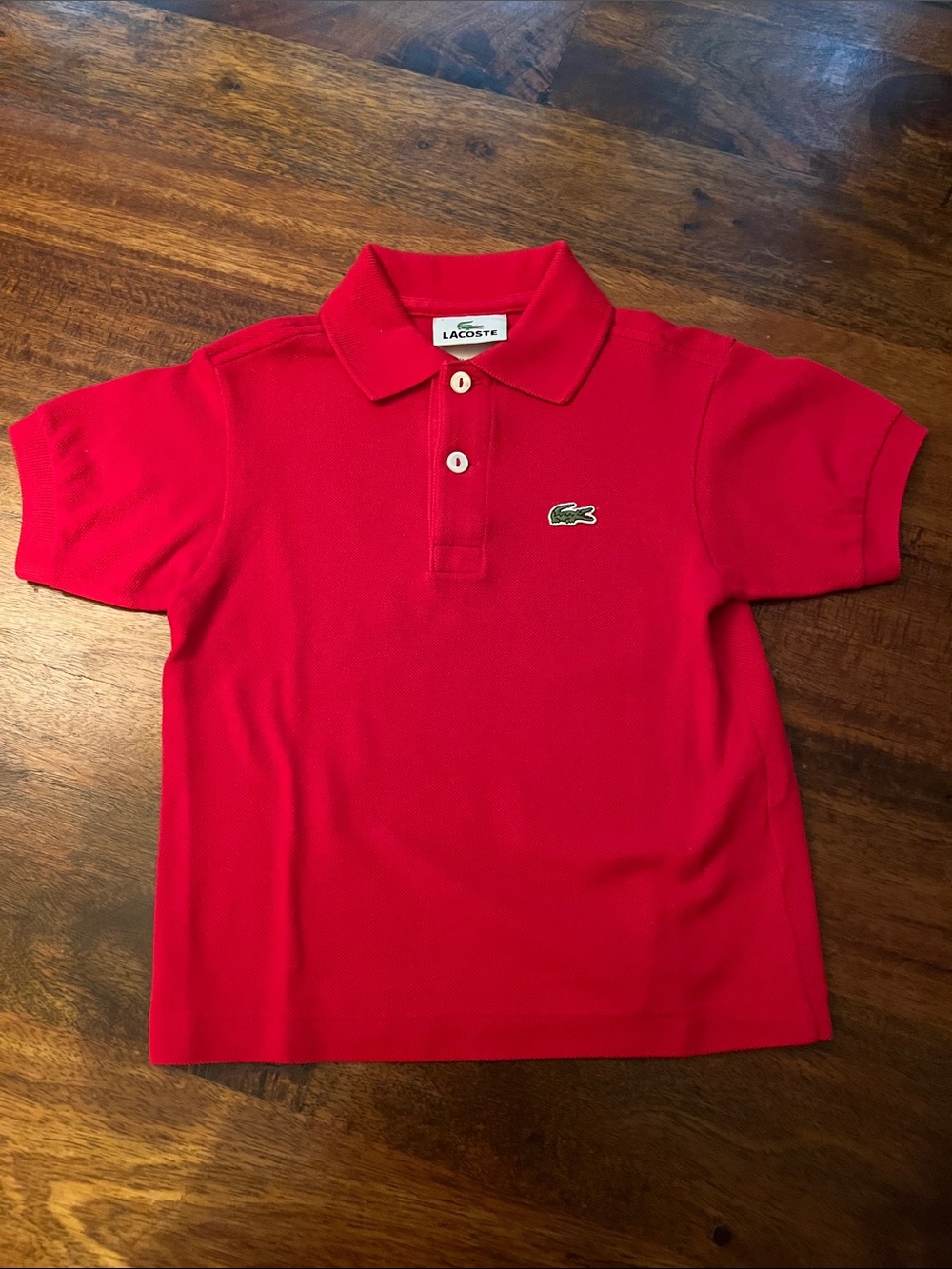 Lacoste Kids Red Short Sleeve Polo
Size 4
